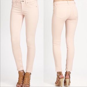 Rag and Bone mid rise pink twill zipper capri (ankle) jeans size 24 EUC